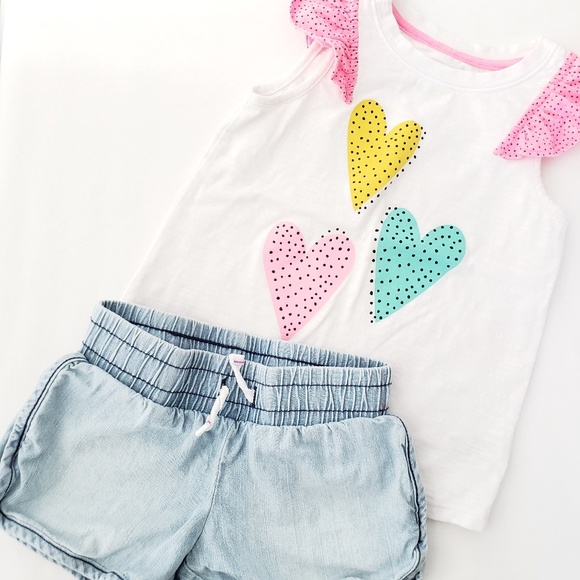Cat & Jack Other - Cat & Jack || Heart top + shorts